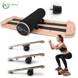 Wooden Multifunction Adjustable Wobble Roller Trainer Surf Balance Board