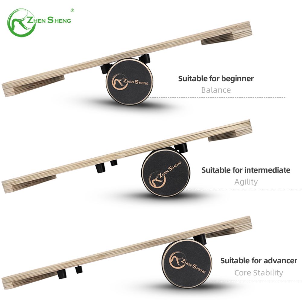 Wooden Multifunction Adjustable Wobble Roller Trainer Surf Balance Board