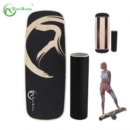 Wooden Rectangle Professional Wobble Roller Trainer Surf Balance Board 1.0