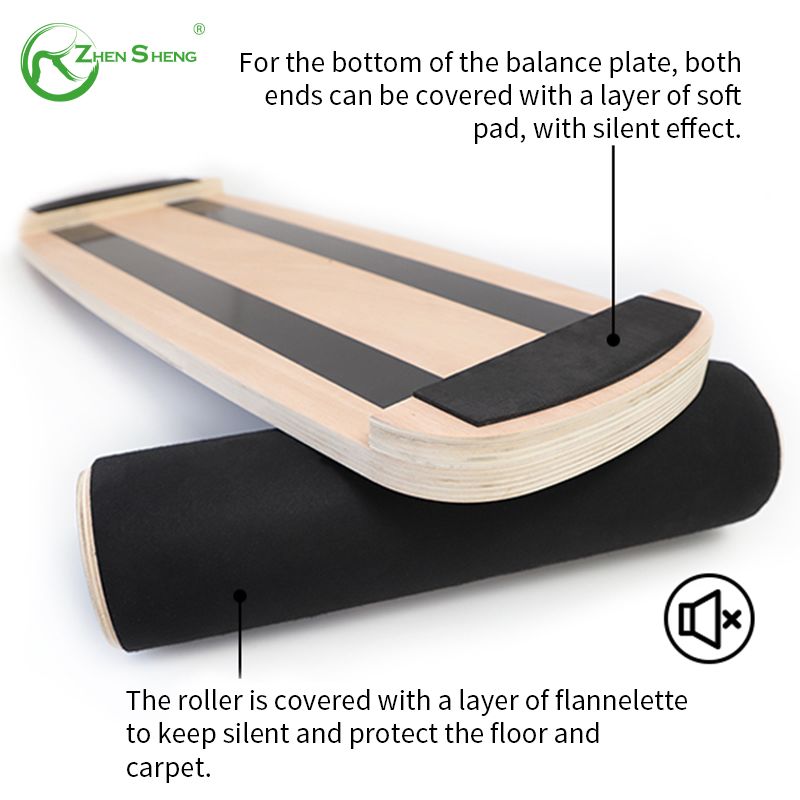 Wooden Rectangle Professional Wobble Roller Trainer Surf Balance Board 1.0