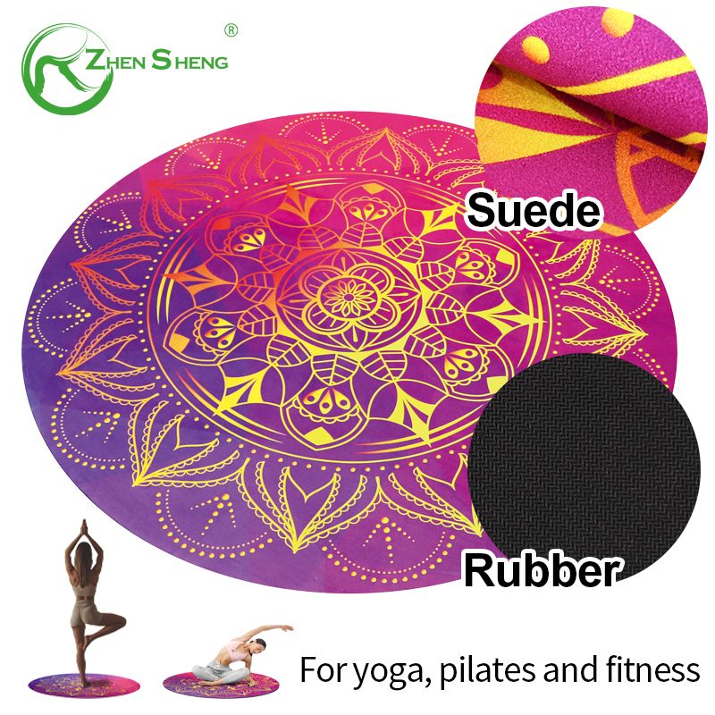 Circular Suede Rubber Multifunction Exercise Fitness Pilates Yoga Mat